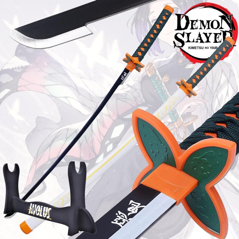 Pacchetto Katana Shinobu Kochou V1 Demon Slayer + supporto per Katana