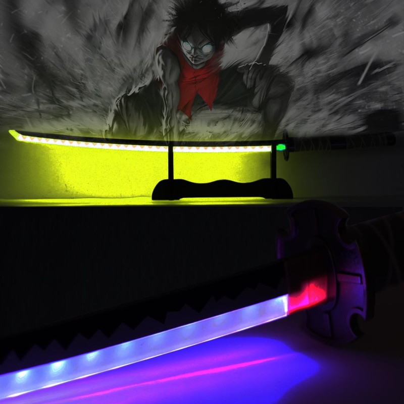 Katana LED RGB Nidai Kitetsu Couleur Modulable de Monkey D. Luffy dans One Piece