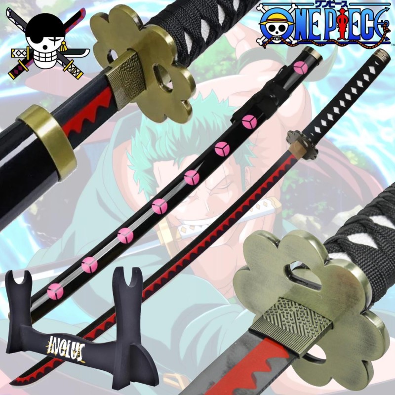 Pack Katana Roronoa Zoro One Piece Shusui + Supporto Katana