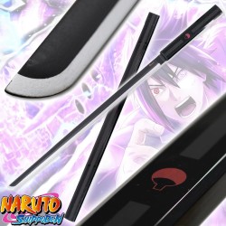 Katana Chokutō Dark Sasuke Ushiwa in legno in Naruto Shippuden