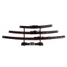 Set di 3 katane in acciaio Wakizashi Tanto Red Dragon