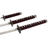 Set de 3 Katanas en Acier Wakizashi Tanto Dragon Rouge