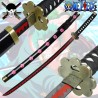 RZ2 Packung mit 3 einteiligen Roronoa Zoro Katanas + 3 Katana-Unterstützung