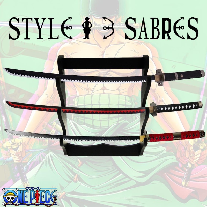 Style à 3 Sabres de Roronoa Zoro Sandai Yubashiri Shusui + Support