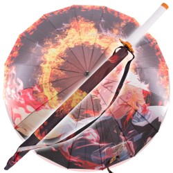 Ombrello Katana Rengoku Kyojuro Demon Slayer Fiamme del Sol Levante