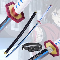 Pack Katana Cosplay Giyuu Tomioka DEMON SLAYER + Fondina Cintura