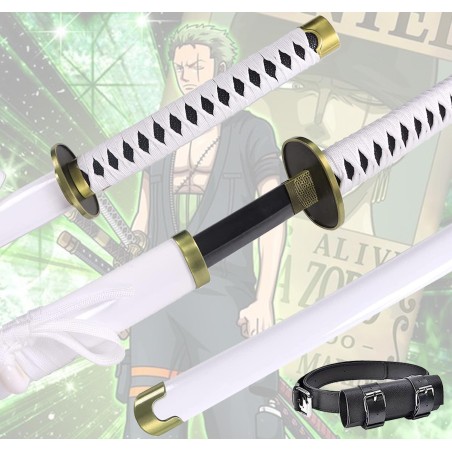 Pack Katana Cosplay Zoro Roronoa One Piece Wado + Holster Ceinture