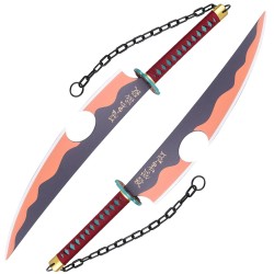 Set di 2 Katana Lame Gemelle in Legno di TENGEN UZUI DEMON SLAYER