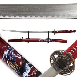 Katana in metallo del Samurai Drago Rosso