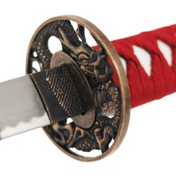 Katana in metallo del Samurai Drago Rosso