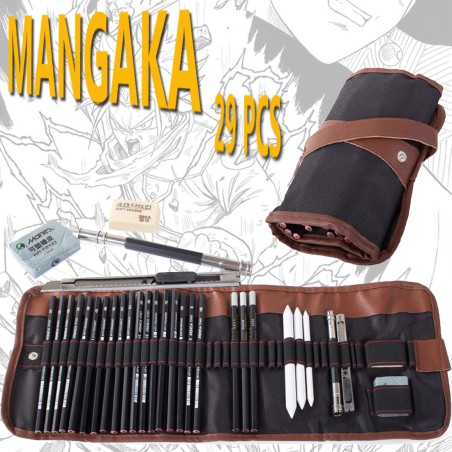 Starter Kit Dessin Manga Pro Trousse 29 en 1 Crayons MANGAKA