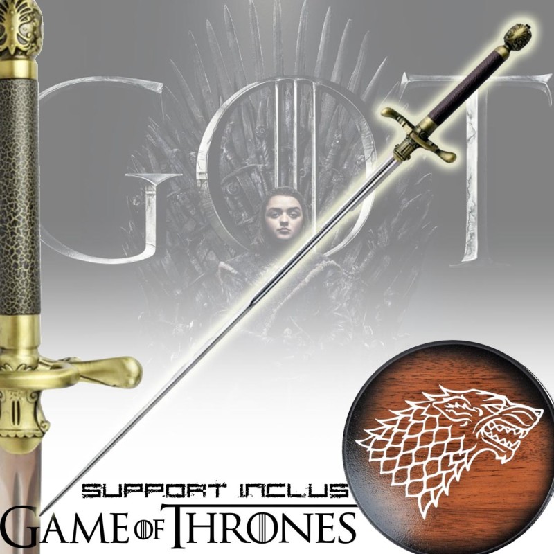 Pack Epée en Acier Aiguille de Arya Stark Game Of Thrones + Support