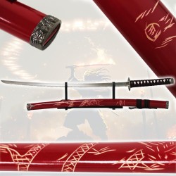 Katana en Métal Dragon Red Fire Evolution Samurai