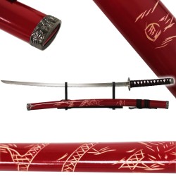 Drago Rosso Fuoco Evoluzione Samurai Katana in metallo