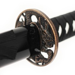 Japanisches Metall-Katana Schwarzer Drachen-Samurai