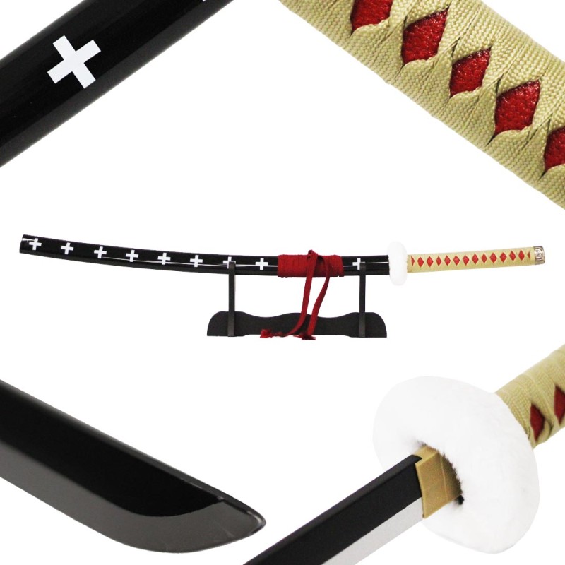 Katana Bois One Piece de Trafalgar Law Edition Rouge Doré