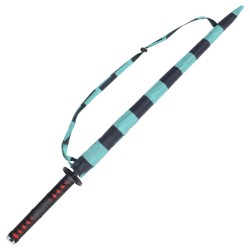 Ombrello Katana a griglia verde-nera di Tanjiro Kamado da Demon Slayer