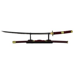 Handgefertigtes kunstvolles Katana aus Metall Sandai Kitetsu von Roronoa Zoro aus One Piece