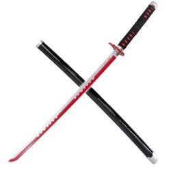 Katana Mingshao a LED in legno di Tanjiro Kamado da Demon Slayer