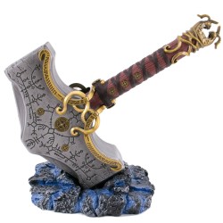 Stahlhammer von Thor aus God of War Ragnarök + Sockel