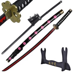 Katana Cosplay Manga Set Roronoa Zoro One Piece Shusui + Gürtelholster + Ständer