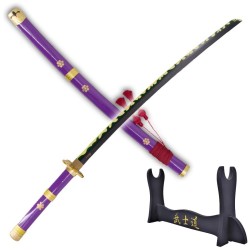 Pack Katana Manga Bois One Piece Enma Roronoa Zoro + Support Katana