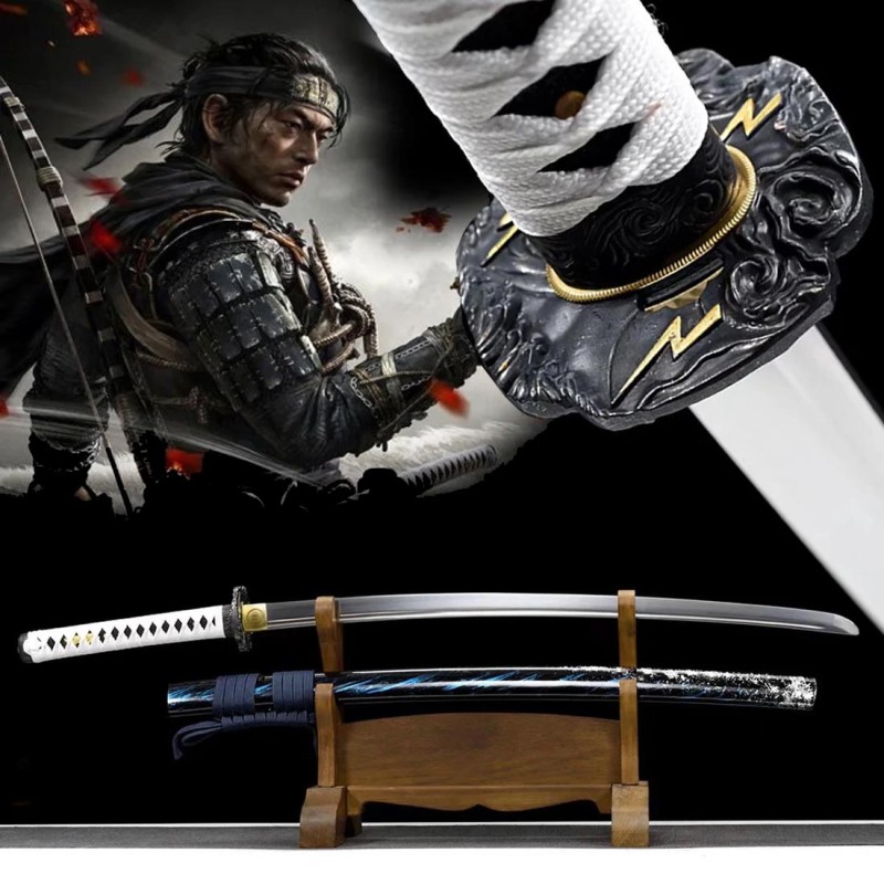 Jin Deluxe Edition Ghost Of Tsushima Blue Sakai Steel Katana