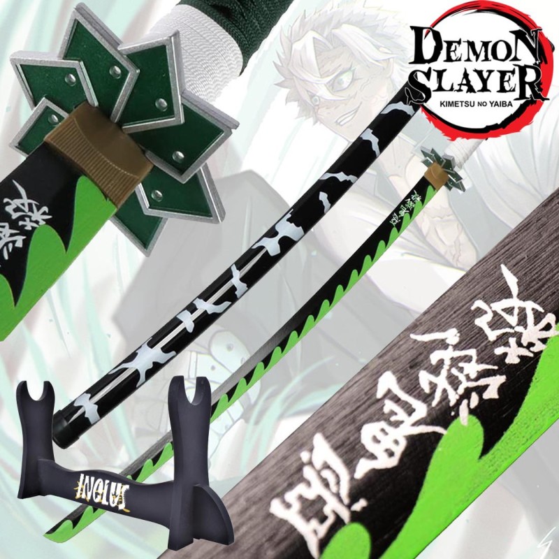Pacchetto Katana Sanemi Shinazugawa Demon Slayer + supporto per Katana