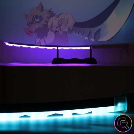 Katana LED RGB Couleur Modulable d'Inosuke Hashibira dans Demon Slayer